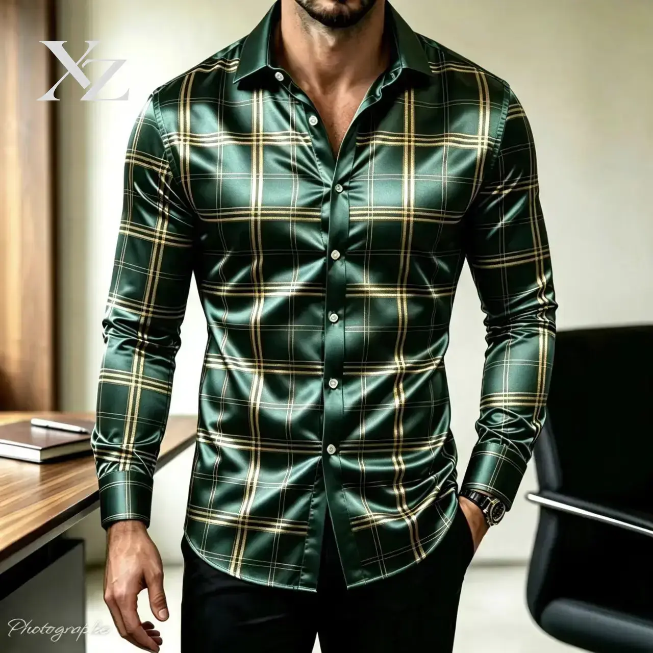 Sıcak Fırsat Erkek Slim Fit Uz - Mens Satin Silk Dress Shirt incelemesi ve fiyatı