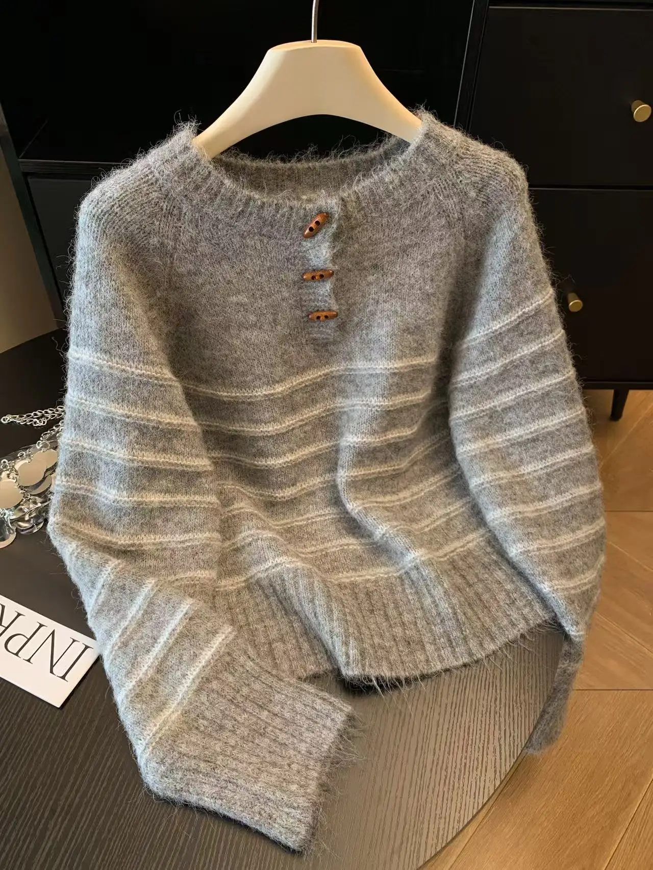 Sonbahar Kış Kadın Çizgili Yün - Shirts incelemesi ve fiyatı